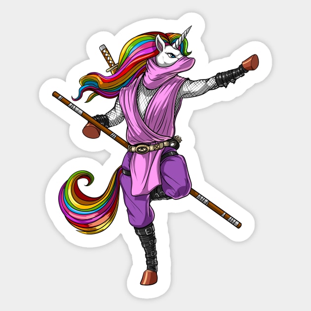 Unicorn Ninja Samurai Sticker by underheaven